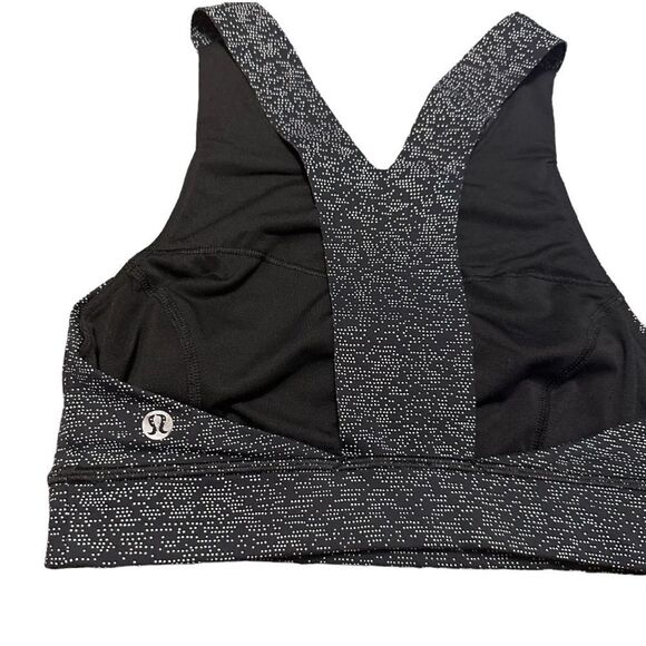 Lululemon Athletica Fast Free High Neck Razorback Gray Black Sport Bra - Picture 9 of 9